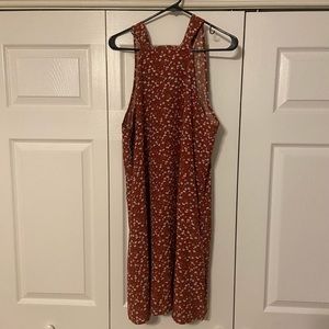 Shein Orange Tie Neck Dress